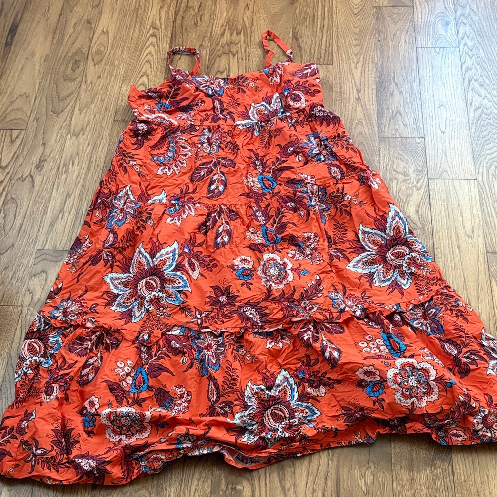 RHODE Red Floral Smocked Dress